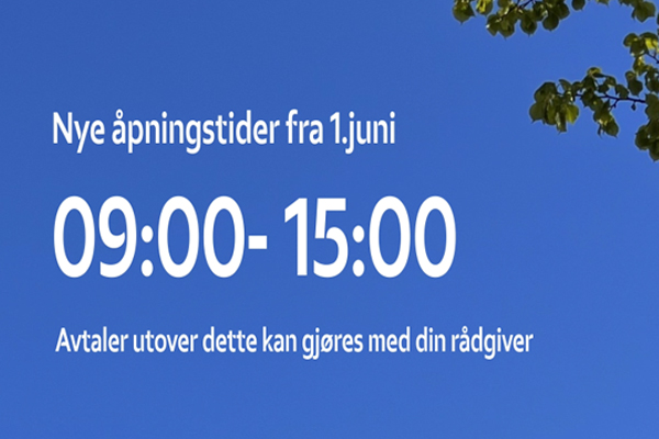 Åpningstider 01.juni